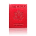 thumbnail image 1 of Men Women ID Document Name ID Address PU Leather Airplane Check-in Passport Card Case Passport Protective Holder Travel Accessories Passport Cover RED, 1 of 8