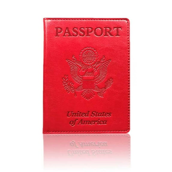 Men Women ID Document Name ID Address PU Leather Airplane Check-in Passport Card Case Passport Protective Holder Travel Accessories Passport Cover RED