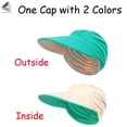 thumbnail image 3 of PULLIMORE Womens Sun Visor Summer Cap Wide Brim UV Protection Ponytail Hat Hollow Top Beach Hats (Green), 3 of 7