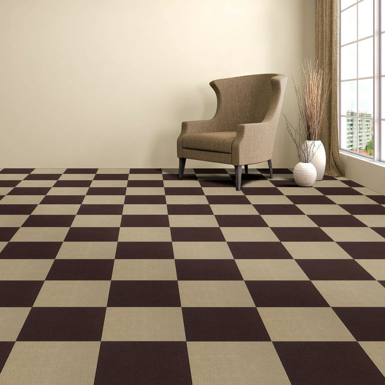 Achim Nexus Self Adhesive Carpet Floor Tile - 12 inches x 12 inches, Burgundy, Pack of 12 Tiles Achim Nexus Self Adhesive Carpet Floor Tile - 12 inches x 12 inches, Burgundy, Pack of 12 Tiles