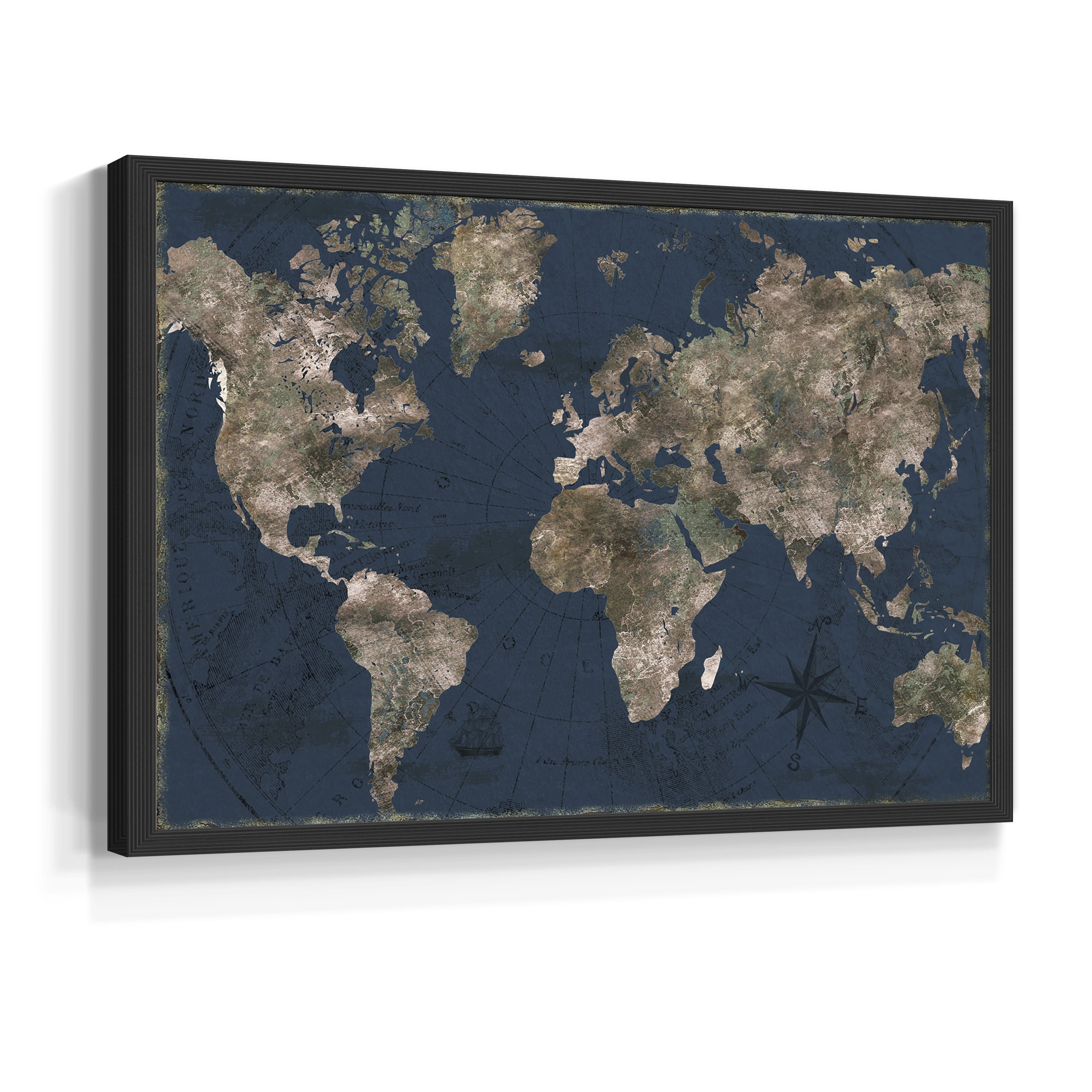 Navy Atlas by CAD Designs - Restickable Framed Giclée Print