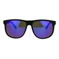 thumbnail image 2 of Kush Mens Reflective Mirror Lens Rectangular Horned Sunglasses Purple Green, 2 of 4