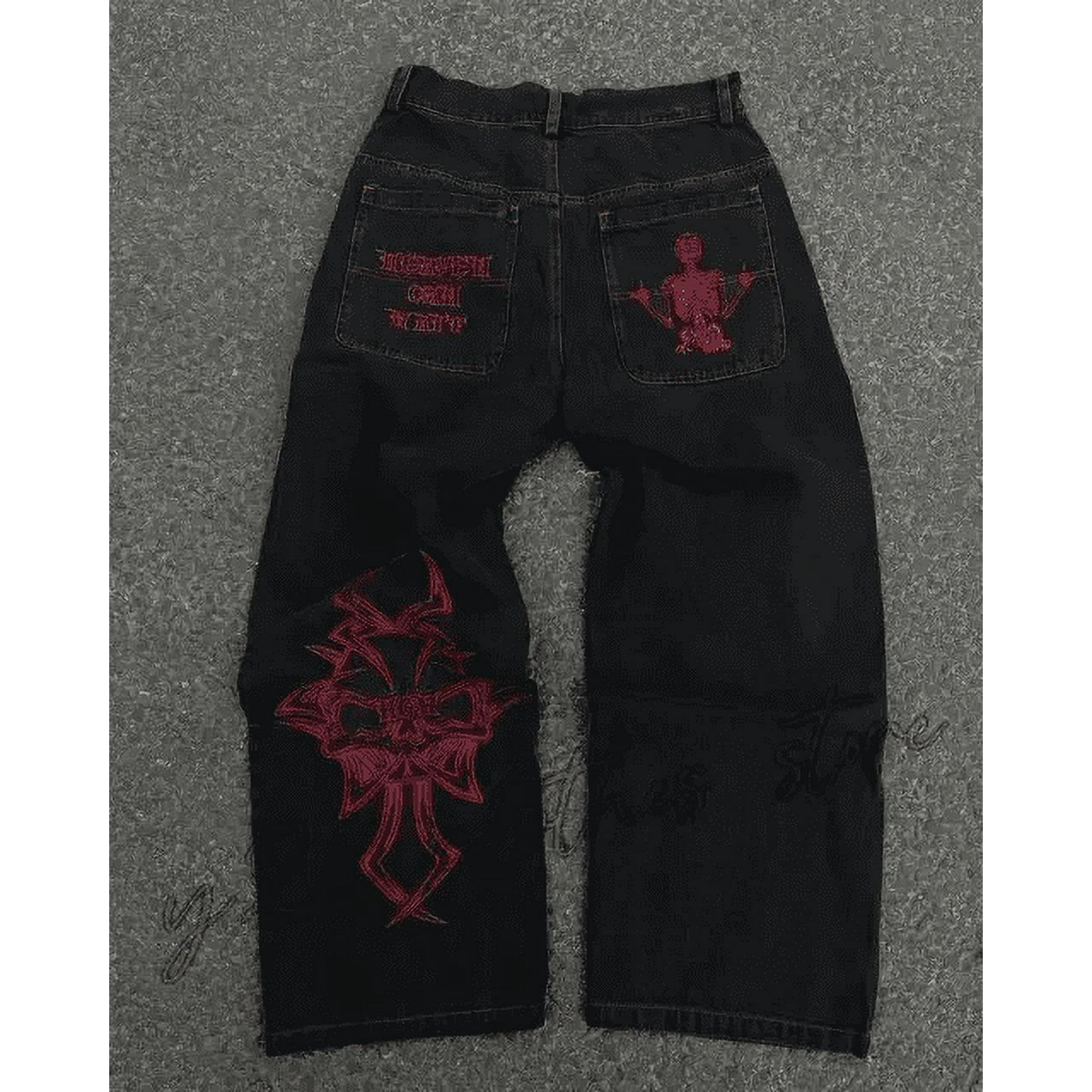JNCO Jeans New Harajuku Hip Hop Retro Skull Graphic JNCO Jeans New Harajuku Hip Hop Retro Skull Graphic