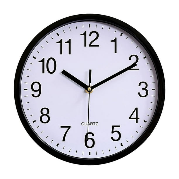 Reloj de pared de plástico de 10 pulgadas (25 cm) Reloj de cuarzo Reloj de pared para dormitorio y salón Reloj