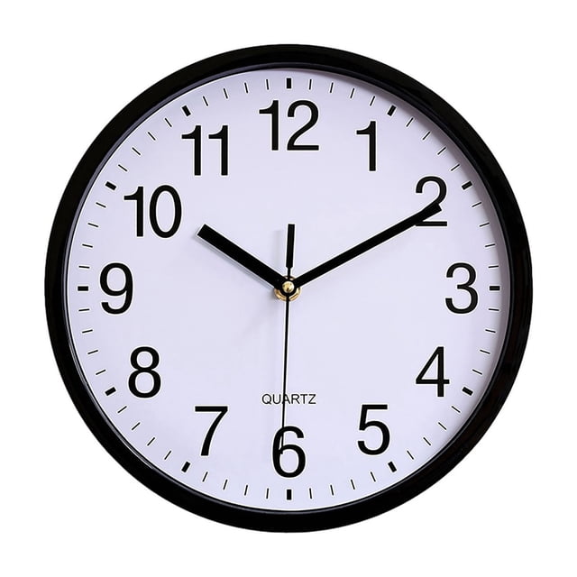 Reloj de pared de plástico de 10 pulgadas (25 cm) Reloj de cuarzo Reloj de pared para dormitorio y salón Reloj