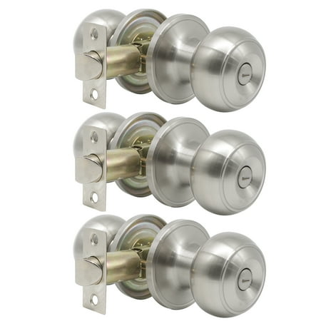 Probrico Interior Privacy Keyless Door Knobs Flat Ball Shape