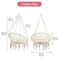 thumbnail image 7 of Beige Hanging Chair, Steel Fasteners, Twisted Cotton Ropes, Porch Swing Chair, Macrame Hammock Chair, For Play, Leisure, Veranda, 7 of 7