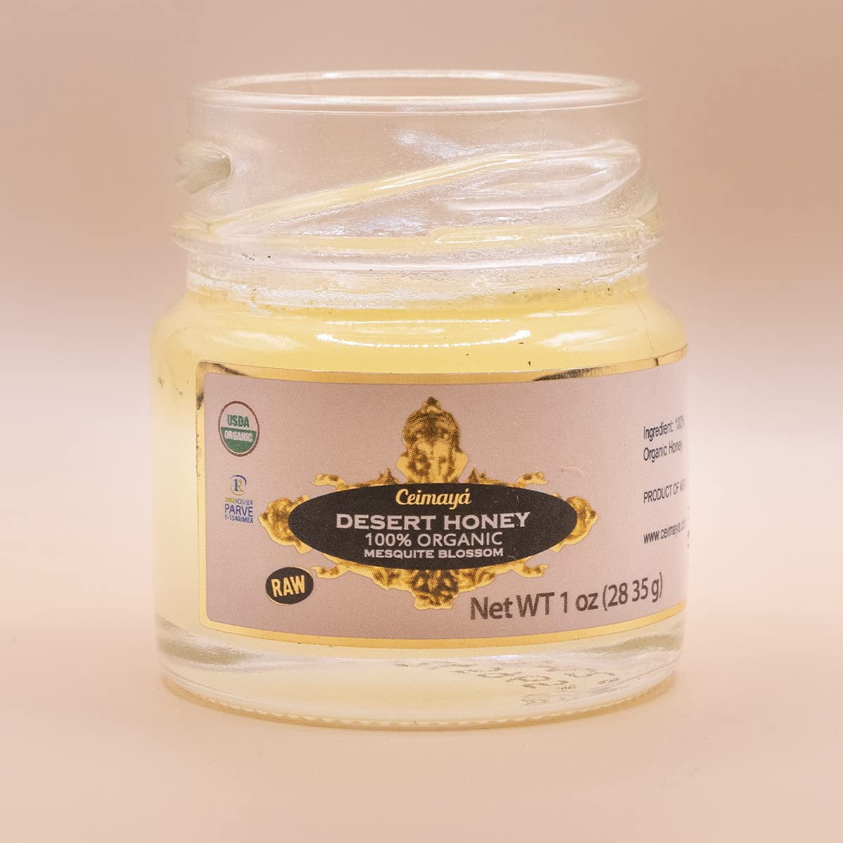 Ceimayá | Pack of 48 mini honey jars | Desert Honey, Mesquite creamy and pure raw honey, 100% Organic & Kosher | 1 oz each