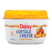 Daisy Cottage Cheese with Peaches, 4% Milkfat, 6 oz Cup (Refrigerated) - 14g of Protein per serving