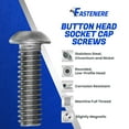 thumbnail image 3 of Fastenere Button Head Socket Cap Screws - 1/4-28 x 3/4" (25 Pack) Stainless Steel 18-8, Full Thread, Bright Plain Finish, Corrosion-Resistant, Machine Thread, Easy to Install w/ Allen Socket Drive, 3 of 4