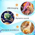 thumbnail image 3 of 2 Pieces Dancing Octopus-Electronic Auto-avoid Squid Toy with Lights & Music for Kids Ages 3+, 3 of 8