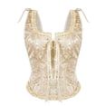 thumbnail image 2 of LEKDFST White Lace Corset Tops for Women Overbust Shapewear Bridal Bodice Waist Trainer Bustier For Going Out Bustier Top L, 2 of 7