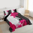 thumbnail image 3 of Feelyou Pink Oil Printing Bedding Comforter Set, Modern Fashion Artwork Twin Comforter Sets, Teen Kid Adult Reversible Bedding Set, Ultra Soft Home Decor, 2-Piece, 3 of 8
