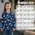 thumbnail image 2 of Xoenoiee Blue Butterfly Print Girls Quarter Zip Pullover Oversized Tunic Sweatshirt Drop Shoulder Long Sleeve Shirt Sweater for Kids Teens, 13-14 Years, 2 of 7