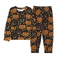 thumbnail image 4 of CONZONE Halloween Pajamas for Girls Pumpkin Pjs Set Hallowmas Jammies Long Sleeve Tops Pants 2 Piece Sleepwear Loungewear for Kids, 4 of 4
