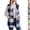 14# Blue, variant on Plaid Jacket for Teen Girls Sleeveless Fleece Vest Full Zipper Stand Collar Jacket Warm Outwear Teen Shacket Clothes Coffee,12-13 Years