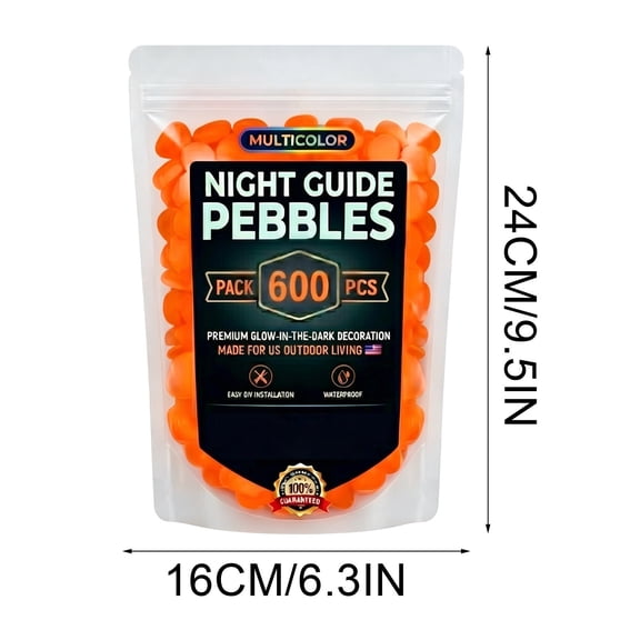 YYUZH 600pc Luminous Garden Pebbles, Solar/LED Charging Resin Stones with Long Lasting Glow, for Garden Paths Fish Tanks Terrariums Outdoor Landscaping