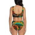 thumbnail image 3 of Honeii Chameleon Print Women’s Bikini Set,Two Piece Swimsuit Bathing Suits,Stylish High Elasticity Swimwear for Beach and Pool, 3 of 7