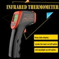 thumbnail image 2 of Termómetro infrarrojo, pistola láser digital sin contacto para medir la temperatura, de -58 °F a 1112 °F (-50 °C a 600 °C), con pantalla LCD, color rojo, 2 of 6