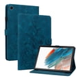 thumbnail image 2 of Case for Samsung Galaxy Tab A8 10.5 inch SM-X200/X205/X207, Embossed Flower PU Leather Flip Wallet Folio Stand Cover, Blue, 2 of 7