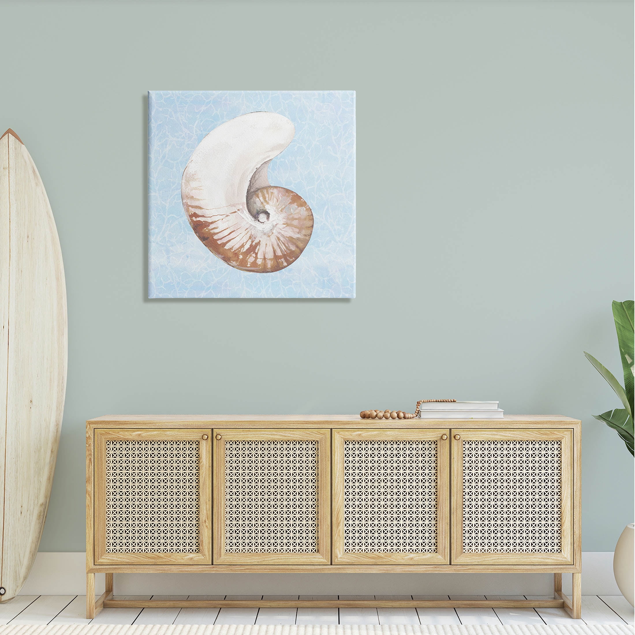 Sea Life Nautilus Water Pattern Animals & Insects Graphic Art Gallery Wrapped Canvas Print Wall Art