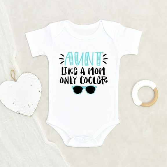 Cool Auntie Baby Clothes - Cute Baby Clothes - Aunt Like A Mom But Cool - Aunt Themed Clothes