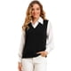 thumbnail image 1 of INSPIRE CHIC Suéter sin mangas con cuello en V de muy buen gusto para mujer Negro M, 1 of 6