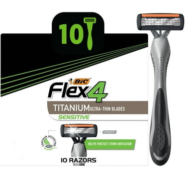 Men's Flex 4 Blades Sensitive Disposable Razors - 10ct