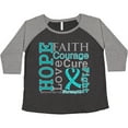 thumbnail image 3 of Inktastic Ovarian Cancer Hope Faith Motto Women's Plus Size T-Shirt, 3 of 5