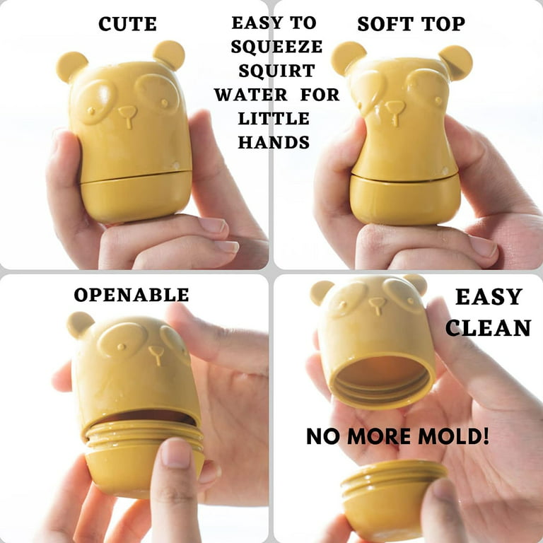 Bumble Bear Mold Free Silicone Bath Toys, Baby Bath Toys 6-12 Months, Toddlers 1-3, Non Toxic Infant Bathtub Toy, Water Toys, Pool Toy, Dishwasher