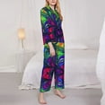 thumbnail image 4 of Junzan Pride Rainbow Print Womens Pajama Sets,Long Sleeve Button Down For Women Pjs 2 Piece, 4 of 9
