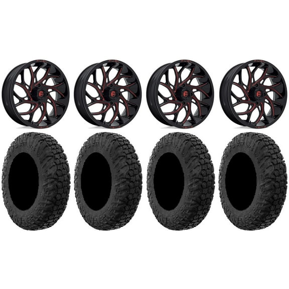 Fuel Runner 18" Wheels Red 34" MotoVator Tires Polaris RZR XP 1000 / PRO XP / Ranger XP 900/1000