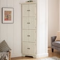 thumbnail image 2 of Leumius 4-Tier 72" Corner Kitchen Pantry Storage Cabinet with 8 Doors Tall Storage Cabinet, Corner Cabinet and Shelves, Bookshelf Cabinet for Bathroom, Living Room, Kitchen White, 2 of 8