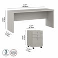 thumbnail image 5 of Echo 72W Computer Desk with Drawers in Gray Sand - Engineered Wood, 5 of 6