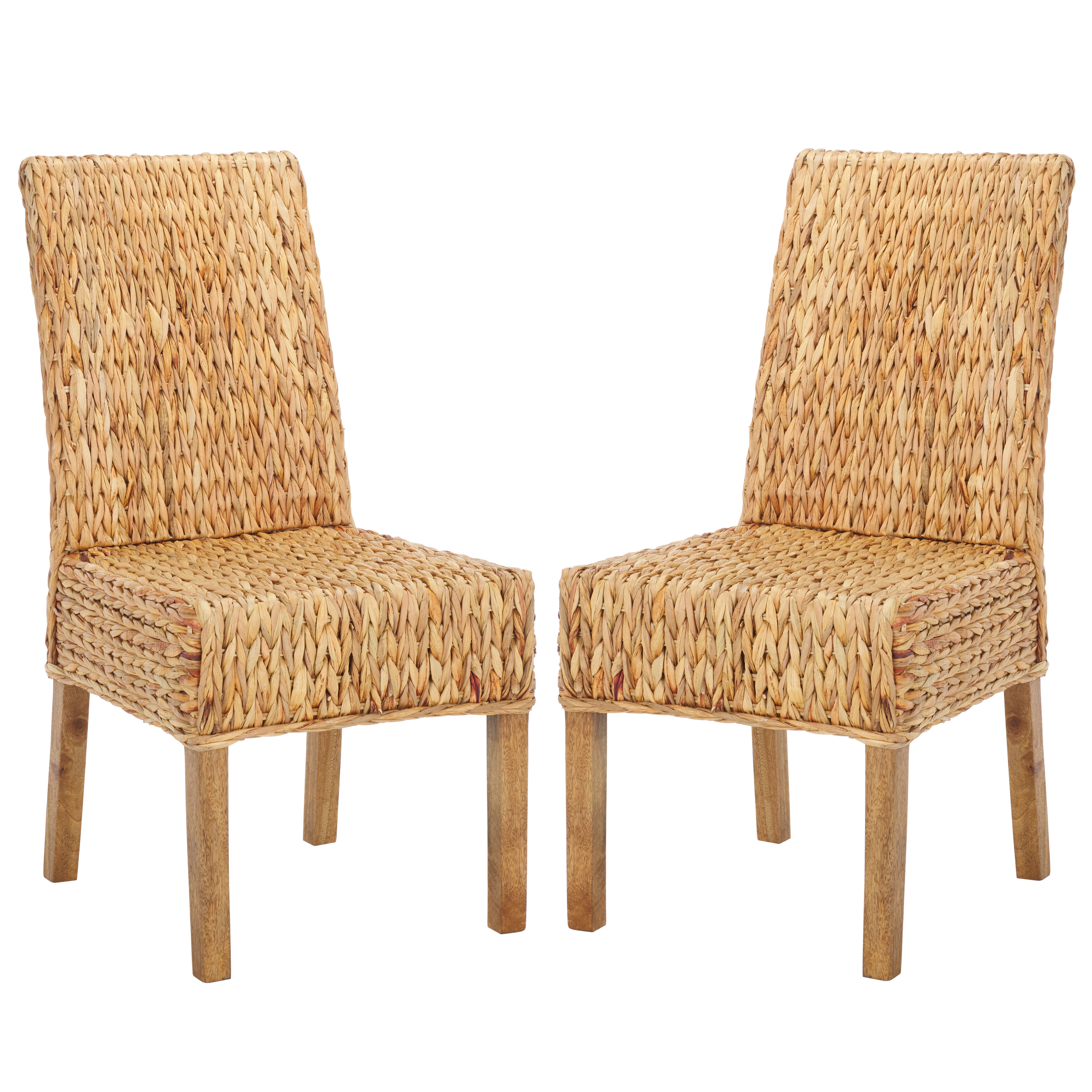 Safavieh Sanibel Water Hyacinth Coastal Side Chair, Natural (Set of 2)
