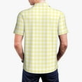 thumbnail image 3 of Balery Lemon Yellow Checkboard Printed Men’s Short Sleeve Polo Shirt, Midweight Men's Shirt,Golf Polo shirts -Medium, 3 of 8