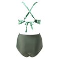 thumbnail image 3 of Aayomet Swimsuit for Women Leopard Pattern Splicing Swimsuit New Sexy Leaky Back (Green, S), 3 of 4
