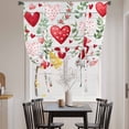 thumbnail image 3 of Valentine's Day Tie Up Curtains 45 Inches Long, Kitchen Window Curtains Over Sink, Pink Red Love Heart Green Botanicalvintage Small Window Curtains Shade Balloon Curtains Valances for Bedroom 34"x45", 3 of 8