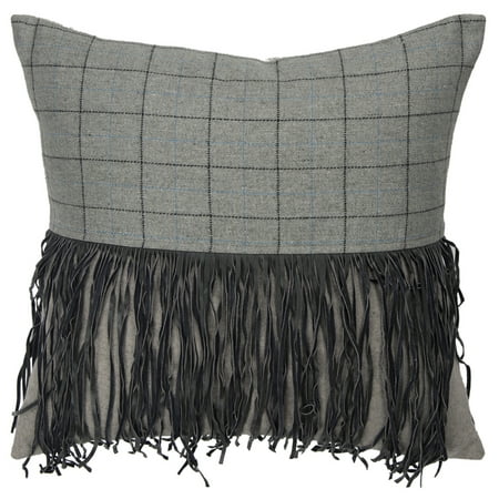 Rizzy Home Throw Pillow T15770 Black Stranded Tassels 20  x 20  Square  Cover Only Manufacturer: Rizzy Rugs Collection: Pillows Style: Pillows T15770 Black Specs:
