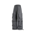 thumbnail image 2 of DPTALR Men's Solid Casual Cargo Pants, Multiple Pockets, Straight Fit for Outdoor Fitness, Dark Gray Big and Tall Men L, 2 of 4