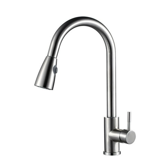 304 Stainless Steel Kitchen Pull-out Faucet Universal Rotating Hot And Cold Wash Basin Faucet Cold Water Sink Faucet