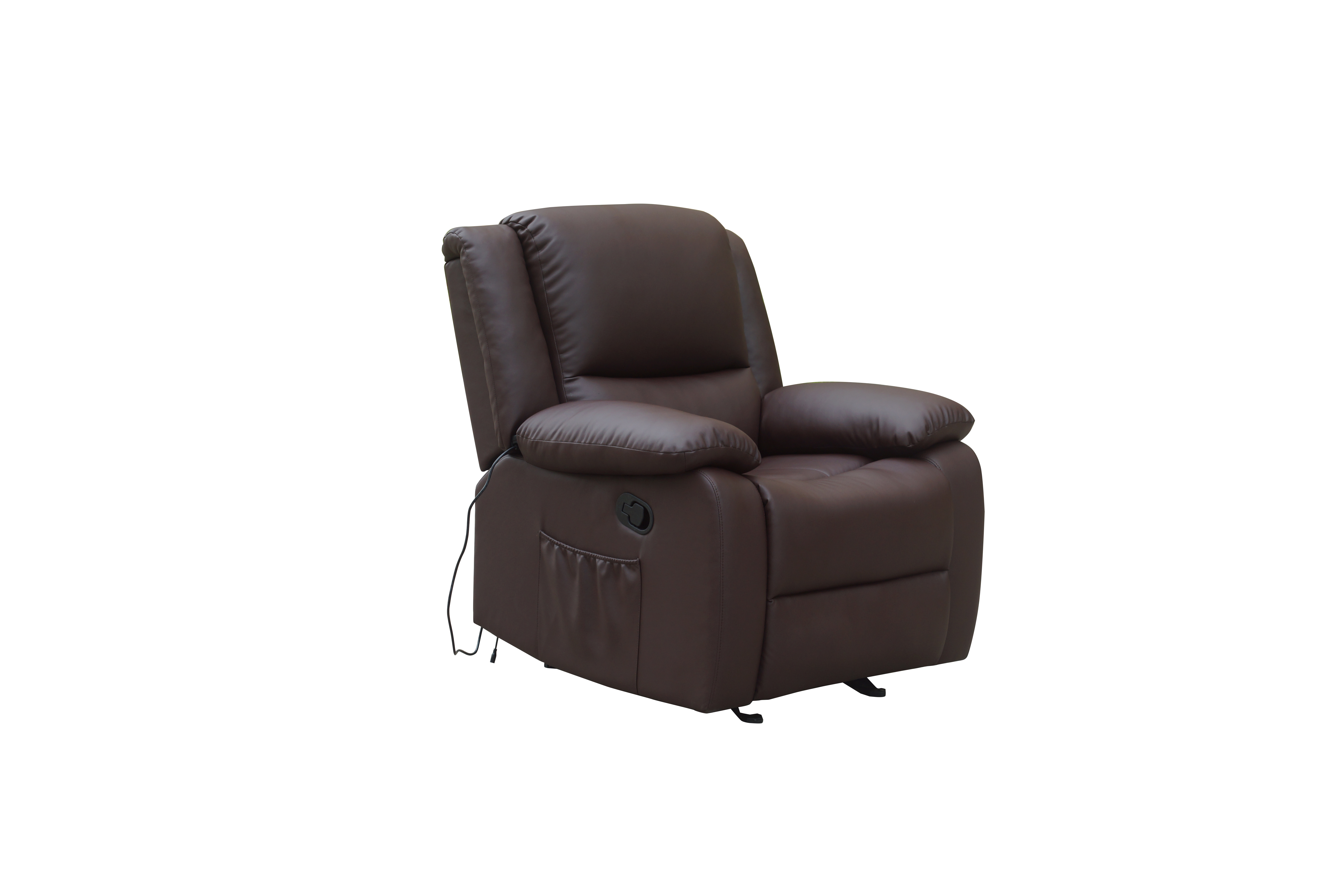 Ella Rhae Rocker Recliner With Massage Heat And Usb Charging Port Brown