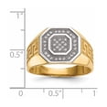 thumbnail image 4 of Diamond2Deal 14K Yellow Gold Rhodium Men's Micro Pave CZ Octagon & Greek Key Ring Size 10, 4 of 7