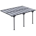 thumbnail image 1 of Pergola-gazebo Extérieur à Toit Rigide 14 Pi x 10 Pi, Auvent Mural en Aluminium Gris avec Hauteur Réglable et Toit en PC, Protection UV Pare-Soleil pour Patio, Cour Arrière, Jardin et Salle à Manger, 1 of 7