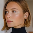 thumbnail image 2 of 14K Solid Yellow Gold Round Large Hoop Earrings, 2 of 10