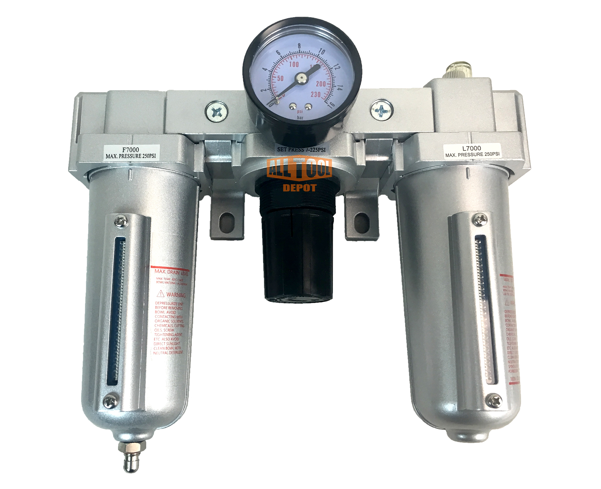 3/4" NPT HEAVY DUTY Compressed Air In Line Filter Regulator Lubricator