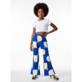 thumbnail image 4 of Girls Wide Leg Flared Pants, Digital Print Casual Trousers, Bell Bottom Style Kids Clothing for Ages 4-13, Spring Summer Outfit, 4 of 6