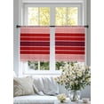 thumbnail image 5 of Red Striped Semi Sheer Curtains 54 Inch Length 2 Panels Set, Modern Minimalist Gradient Lines Country Sheer Kitchen Curtain Privacy Voile Window Curtain for Living Room Bedroom Rod Pocket Drapes, 5 of 7