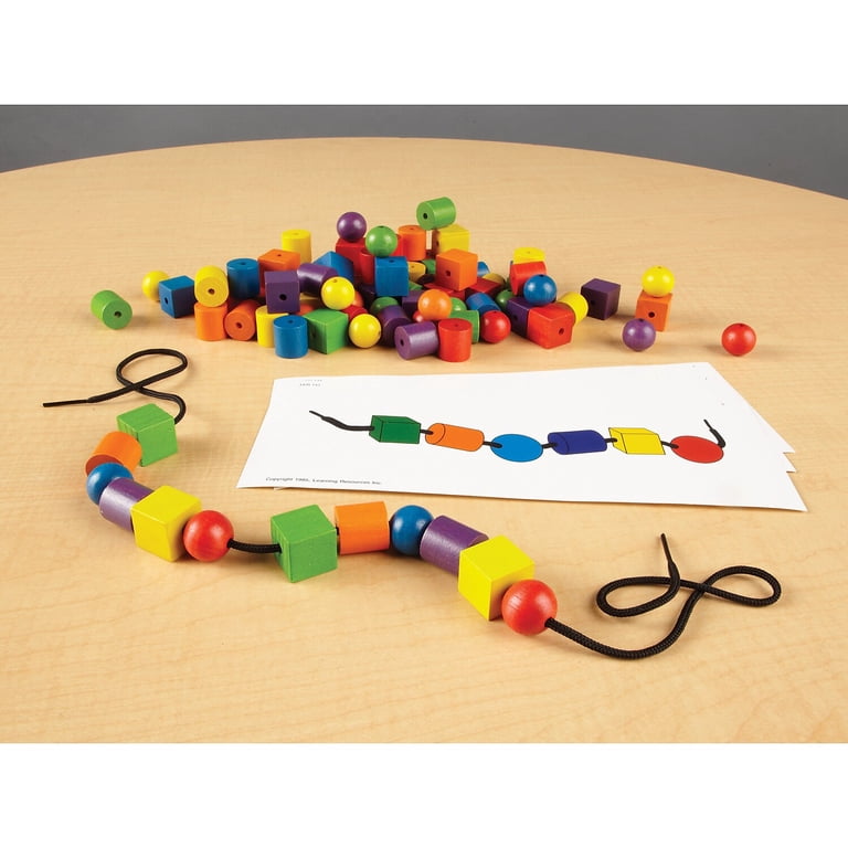 Learning Resources, Beads and Pattern Card Set, LRNLER0139, 108
