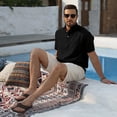 thumbnail image 4 of Fexilor Men's Short Sleeve Button Henley Shirts, Stand Collar Casual and Dress Tops with Pocket, 4 of 8
